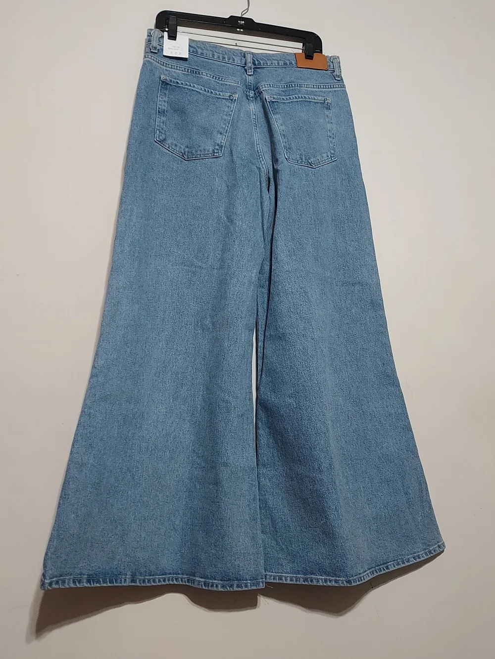 Zara Zw Collection Maxi Wide Leg Low Rise Light Wash Sz-10
